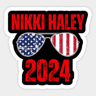 Nikki Haley For President 2024 Messy Bun Hair Election Vote Sticker